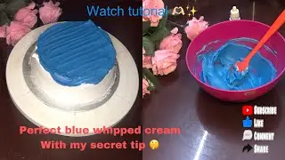 Perfect Blue Whipped Cream with one secret tip || How to make perfect blue color in Whipping Cream.
