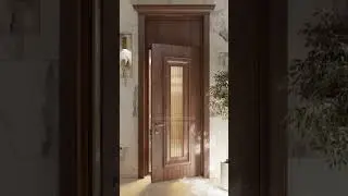 Elegant Wooden Door with Glass | Modern Design for Stylish Interiors #shortvideo
