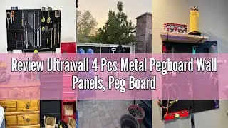 Review Ultrawall 4 Pcs Metal Pegboard Wall Panels, Peg Boards for Garage Tool Storage