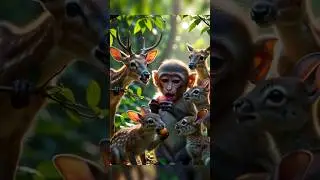 एक छोटा बंदर सब जानवर के मदत करता है #aistatus.15#ai #aishorts #monkey #shortsfeed #shortsviral