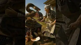 Heroic Farmer Woman Protects Chickens from Python Attack