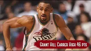 Washington Wizards vs Detroit Pistons - Game Highlights | Feb 8, 1999 | Grant Hill Career High 46 HD