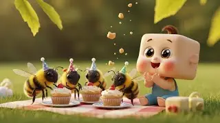 Talking Cube Baby Meets Honey Bees | Sweet 3D Cartoon Story