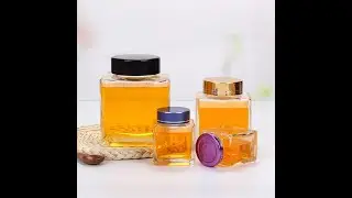 180ml Square Clear Glass Honey Jam Sauce Jar Storage Bottles