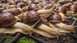 The Nocturnal Quest: Watch a Snail Hunt for Food to Survive the Night 🌙