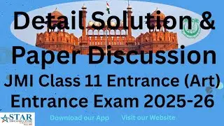 @answer key and detailed solution of jmi class 11 (Art) entrance exam 2025-26