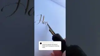 Calligraphy Writing with Gold Ink - Name Harper #calligraphy #satisfying #shorts