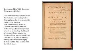 January 10th: Common Sense is published.
