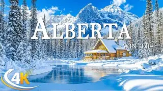Alberta 4K - Snowy Rockies, Frozen Lakes and Winter Serenity with Calming Meditation Music