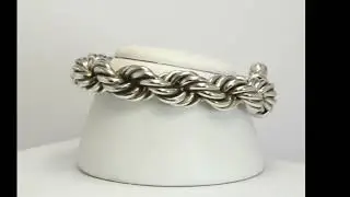 Very Heavy Twisted Cable Toggle Bracelet Sterling Silver 2.48OZT Fits up to 6 &frac34;&rdquo; - 30136