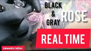 Black and gray rose real time tattoo session add on,@INKWENTROTATTOO