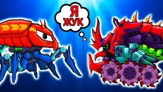 Битва ЖУКОВ из Машина Ест Машину 3 и Хищные Тачки 2! Кто сильней Хрущ или Флаймех в Car Eats Car?