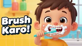Kids Brushing Teeth Song 🪥 | Brush Karo Subah Shaam | Hindi Nursery Rhyme | Dimu Tunes