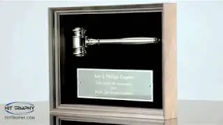 Walnut Frame with Gold Gavel PG2440 with Free Personalization