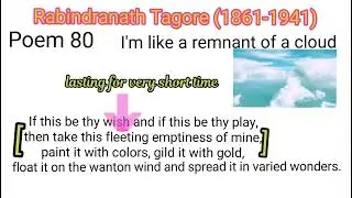 I am like a remnant of a cloud of autumn by Rabindranath Tagore/ Gitanjali Poem No. 80 