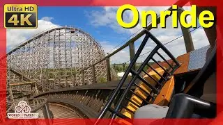 Troy (ONRIDE POV) Attractiepark Toverland 2022 &ndash; Troy Wooden Coaster Holzachterbahn achtbaan 1st row