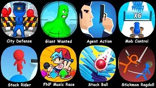 City Defense, Giant Wanted, Agent Action, Mob Control, Stack Rider, FNF Music Race, Stack Ball