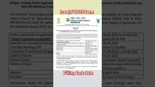 icar jrf application form  2025 || icar pg 2025 #icar #icarjrf #icarpg