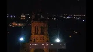 Flight over Paisley Town Centre at Night.