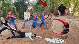 7 Minutes of Terrifying Battle with the Two-Horned Monster of the Spider-Man Squad
