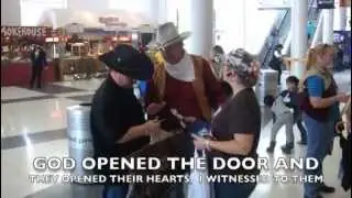 PASSING OUT TRACTS AT THE HOUSTON FAT STOCK 2012