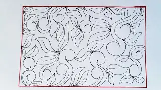 Simple Floral Pattern Drawing 🍃 | Easy Leaf & Swirl Design | Pencil Line Art