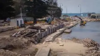 DELWP sorrento seawall construction timelapse