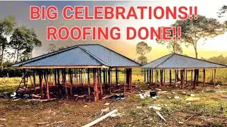 DAY 5 BUILDING CHARITY HOME FOR A WIDOW!! ROOFING DONE FOR BOTH HOUSE!!#charity