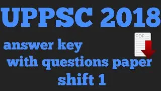 UPPSC 2018 Answer key set A