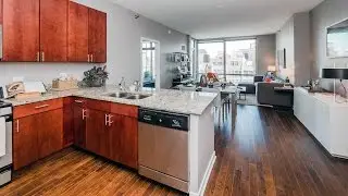 A walk through a Printers Row 1-bedroom, 1 & 1/2-bath at Burnham Pointe apartments
