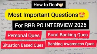 RRB PO INTERVIEW 2026 MOST IMPORTANT QUESTIONS 👍🏻 GET READY 😍 #banking #rrbpo #interview 