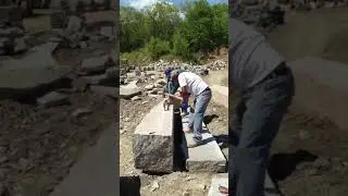 Splitting stone at Tower Hill Granite, Split of the week!