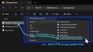 Timestamp Filenames from the Windows Explorer Right-Click Menu — File Modified or Current Time