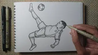 Нарисуйте CR7 Гол, забитый ударом с велосипеда | EASY Art