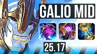 GALIO vs RYZE (MID) | 7k comeback, 43k DMG, 8/5/25 | KR Challenger | 25.17