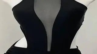 Women's One Piece Swimsuit Bathing Suit Deep High Neck Halter Back Tie Mesh Swimwear Beachwear