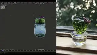Speedmodel Glass Cactus | Blender 3D Modeling & Shader Nodes