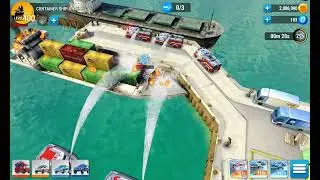 Emergency HQ, Hero Level 141, Container ship on fire