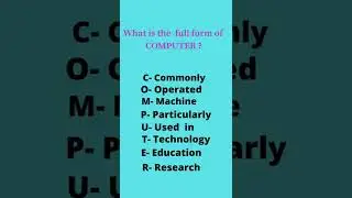 full form of COMPUTER #shorts
