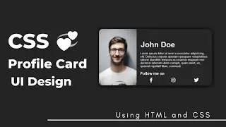 How to make 😉CSS Profile Card UI design using HTML and CSS  | CSS Profile Card Design