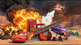 Massive Explosion Rescue! 😱🔥 Lightning McQueen & Friends Save the Day! | Cars Toons 3D Animation