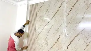 Impressive Method for Installing Marble & Wood Alternative Panels |  Professional & Luxury Finish