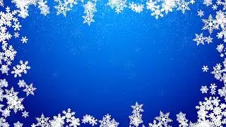Winter Blue Background with Snowflake Frame and Falling Snow stock footage | Cinefootage