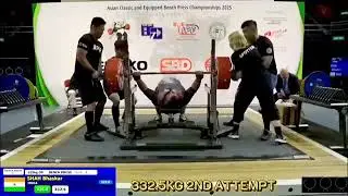 Bhaskar Sha 325kg Bench Press Showdown | Asian Bench Press Championship #benchpress #championship 