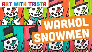 Andy Warhol Inspired Snowmen Holiday Drawing Tutorial - Art With Trista