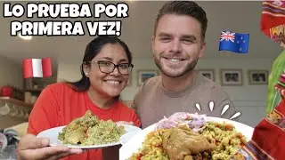 Mi esposo gringo 🇳🇿 probó Arroz con Pollo peruano 🇵🇪 | Su reacción real!