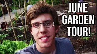 COMPLETE June Front Yard Vegetable Garden Tour | Urban Food Farming