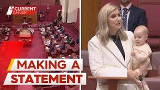 Politician's bold speech while holding her baby | A Current Affair