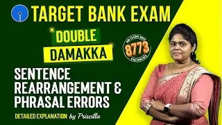 English | Double Damakka | Sentence Rearrangement & Phrasal Errors | Priscilla | SBI Clerk 2023