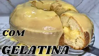 COLOQUEI GELATINA DE ABACAXI NA MASSA DO BOLO//FICOU MARAVILHOSO//BOLO RECHEADO COM GELATINA